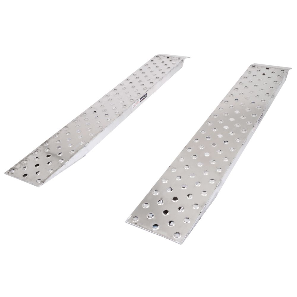 HD Ramps 7' 10" L X 15" W EZ Traction Aluminum Car Trailer Ramps, Plate End, Knife Foot - 5,000 lb. Per Axle