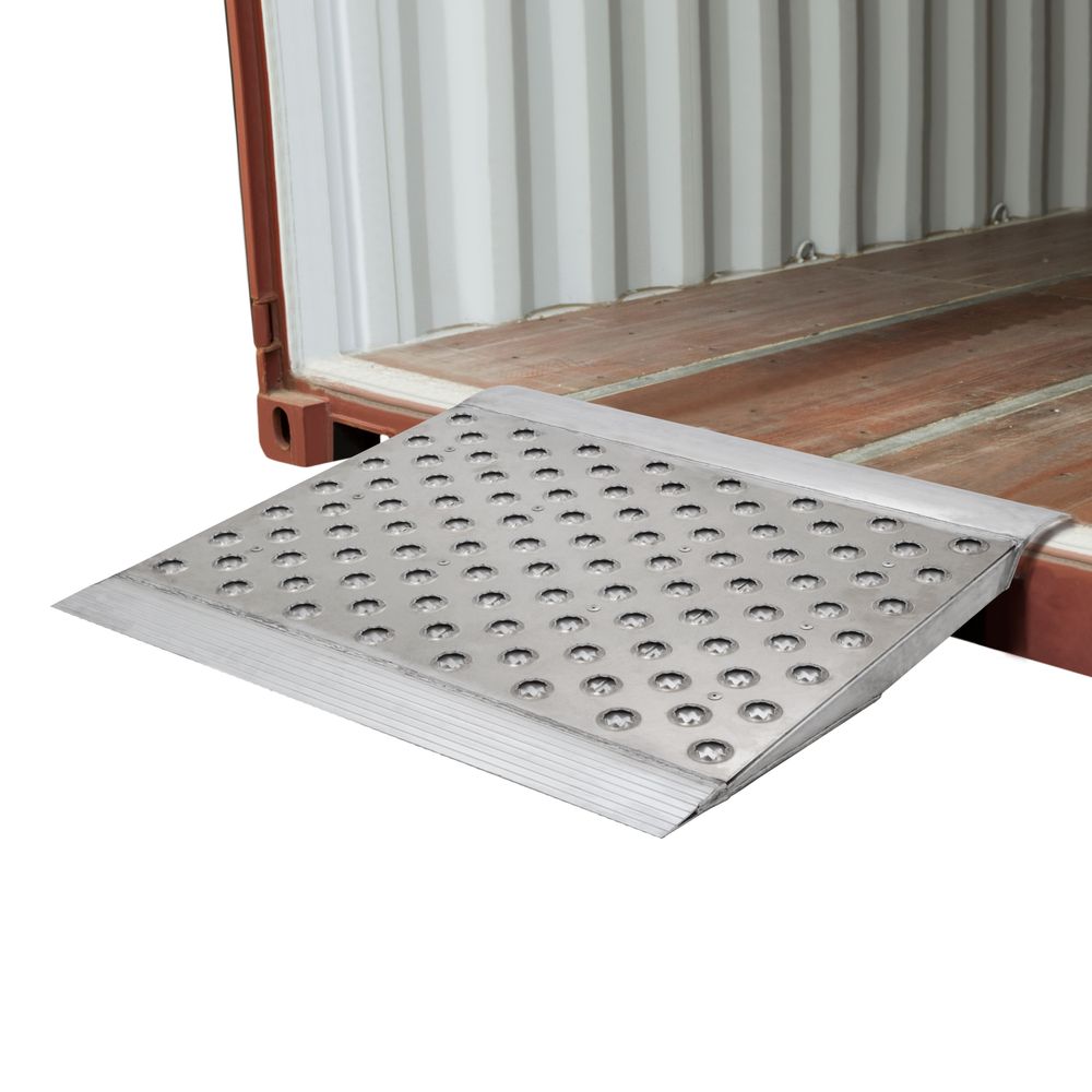 HD Ramps 48" x 36" Punch Plate Aluminum Shipping Container Ramps - 8,000 lb. Cap