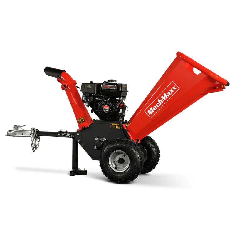 MechMaxx 4 inch DUCAR 212cc 7hp Gas Engine Powered Wood Chipper with Towbar, GS650