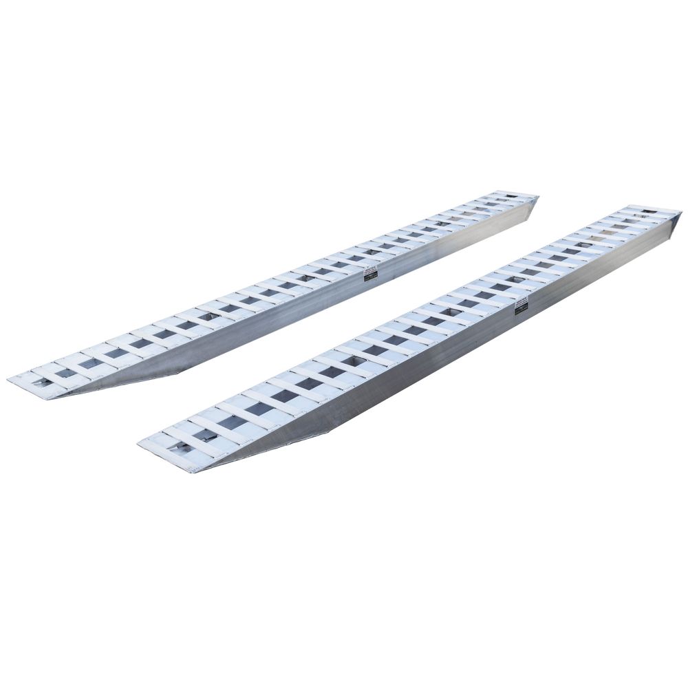 HD Ramps 14' L X 16' W Aluminum Car Trailer Ramps, Pin-On End, Knife Foot - 12,000 lb. Per Axle