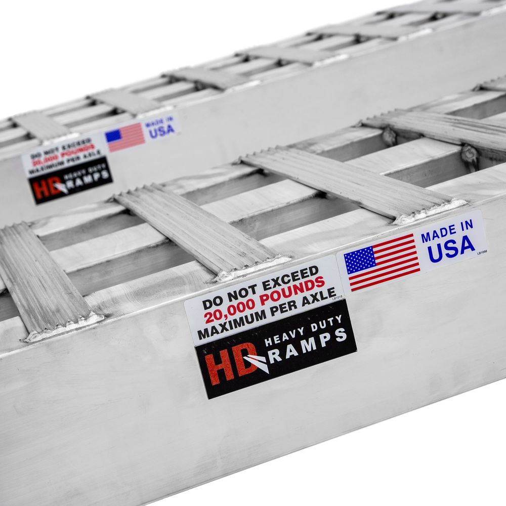 HD Ramps 10' L x 20" W Heavy Equipment Ramps, Pin-On End, Pin-On Foot - 20,000 lb. per Axle