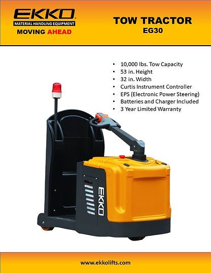 EKKO EG30 Tow Tractor 10,000 lbs Tow Capacity