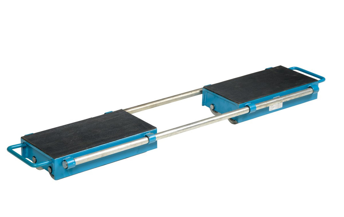 Vestil Steel Adjustable Machinery Skates 11-5/16 In. x 19-9/16 In. x 4-1/2 In. 24 Ton Capacity Blue
