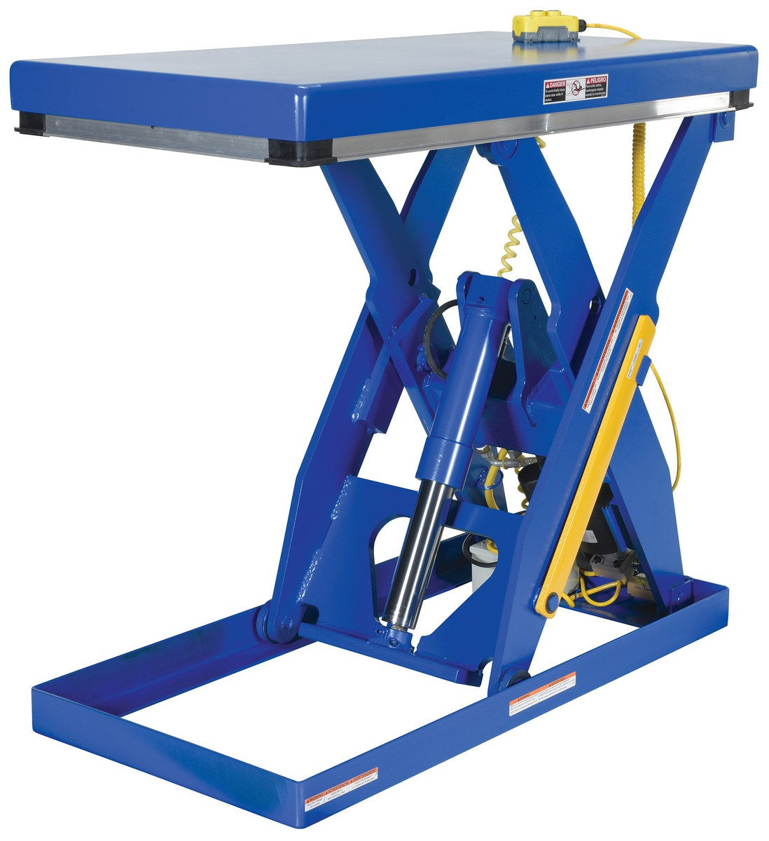 Vestil Steel Electric Hydraulic Lift Table 24 In. x 48 In. 2000 Lb. Capacity Blue