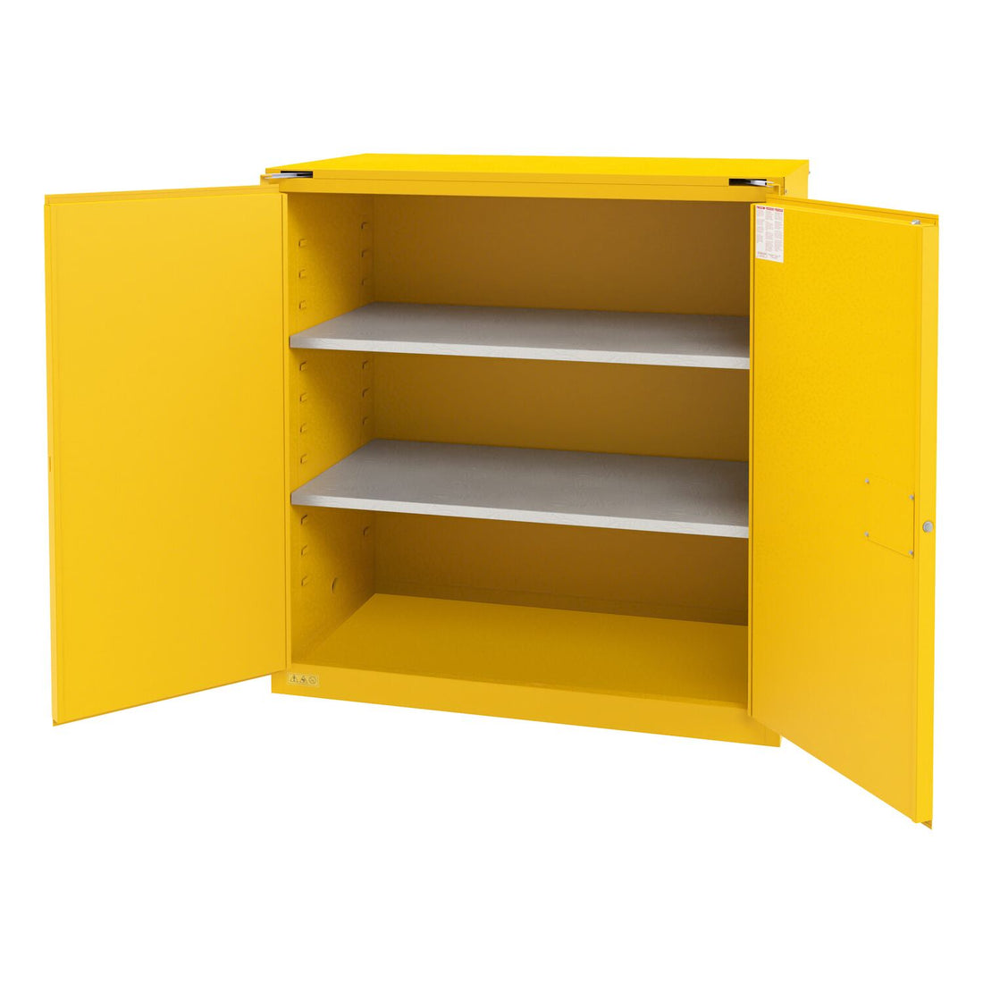 Vestil Flammable Self Closing Storage Cabinet 120 Gallon Capacity Yellow