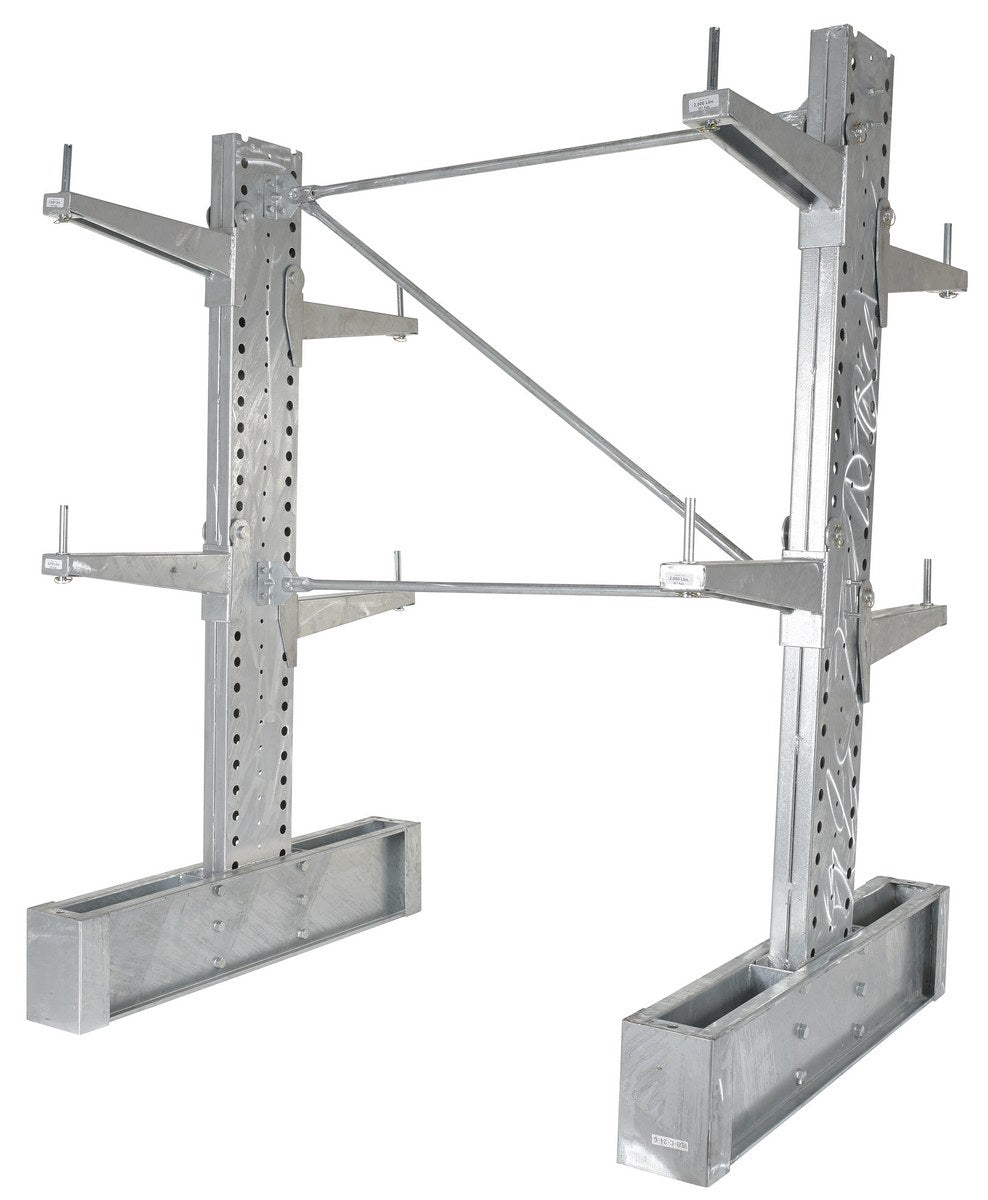 Steel Heavy Duty Cantilever Rack Kit with 24 In. Arm Set 86,000 Lb. Capacity Silver