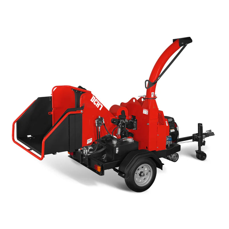 MechMaxx HONDA GX690 22HP 688cc Twin Cylinder Gasoline Engine Powered 7” Hydraulic Feeding Wood Chipper, DCH7