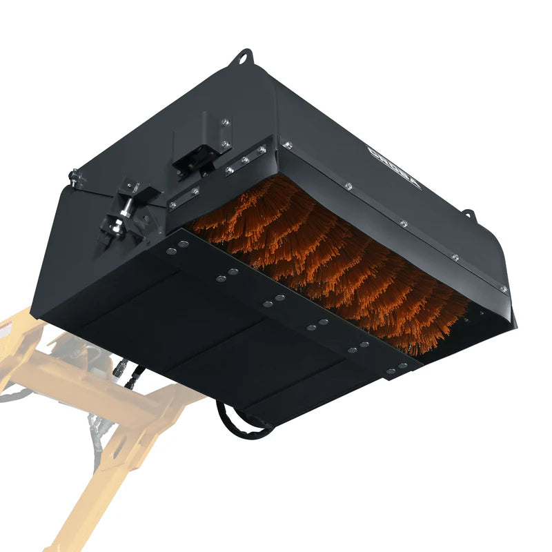MechMaxx 40'' Working Width Mini Skid Steer Box Broom Sweeper