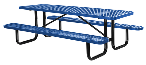 Vestil Steel Picnic Table Expanded Metal Rectangle Top 30 In. x 96 In.
