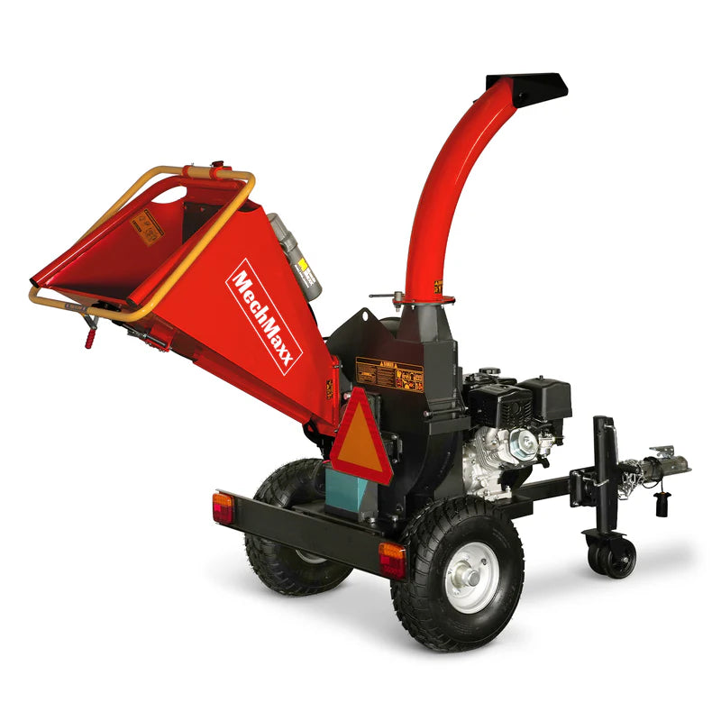 MechMaxx 5 inch E-start DUCAR 420cc 15hp Gasoline Engine Powered Disc Wood Chipper with Taillight, P4205