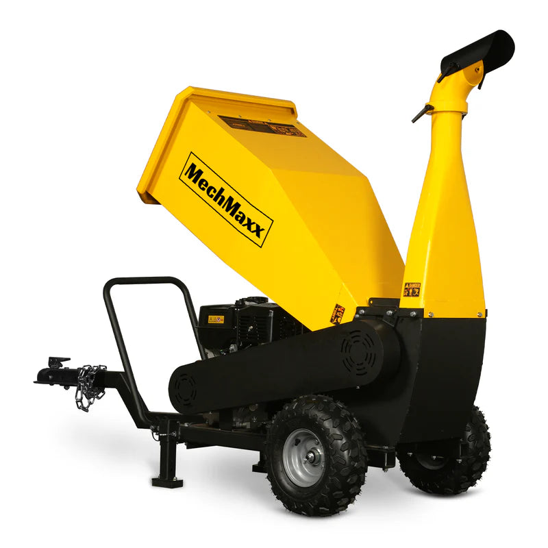 MechMaxx 5 inch E-start DUCAR 420cc 15hp Gasoline Engine Powered Drum Wood Chipper with Towbar, PGS1500
